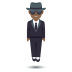 🕴🏾 person in suit levitating: medium-dark skin tone display on JoyPixels